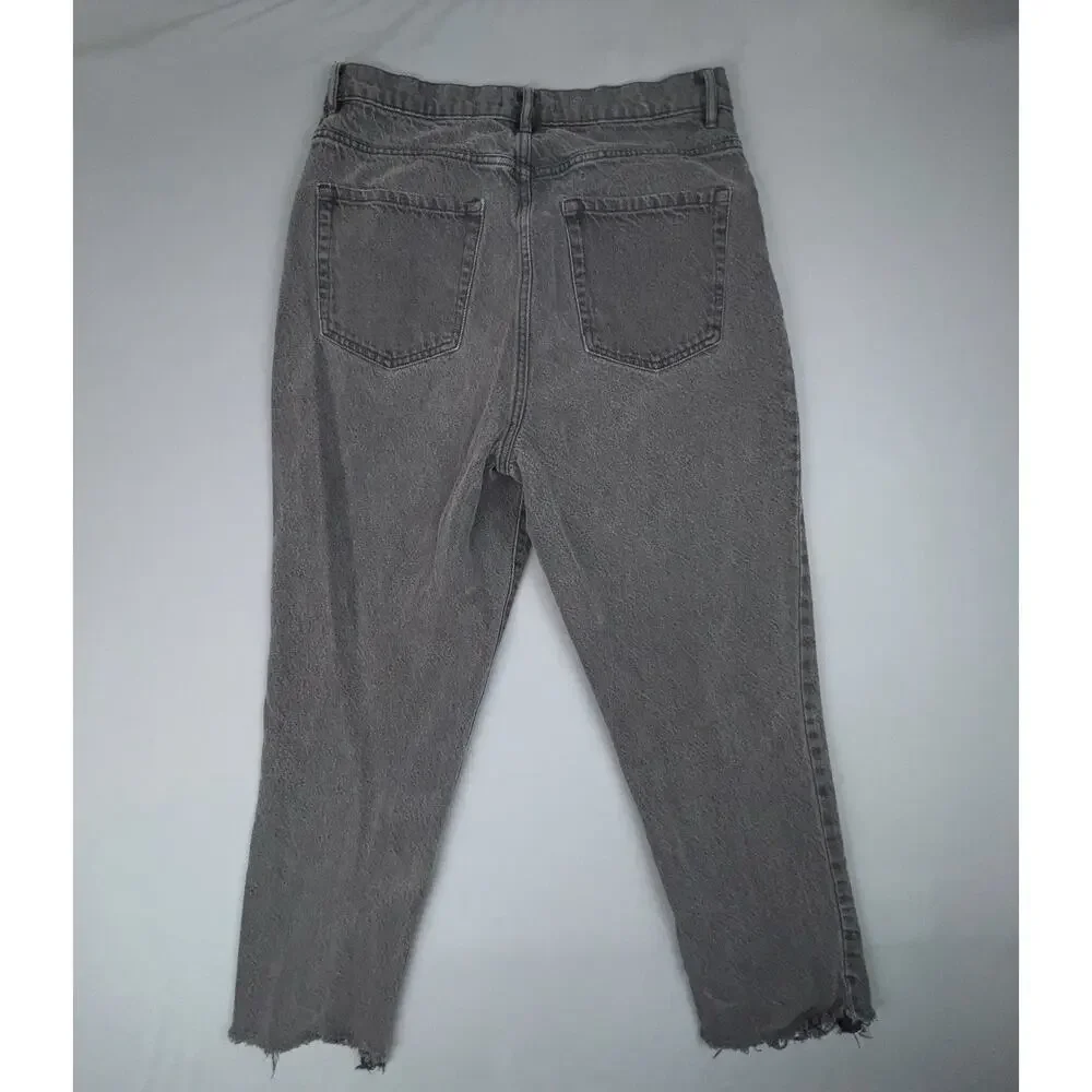 Pac Sun Jeans Womens 30 Black High Rise Straight Denim Cutoff Cropped Raw Hem - Picture 2 of 8